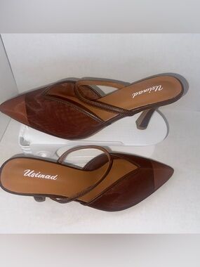 USIMAD Women's Mesh Heel Sandals with Memory Foam Insole, Pointed Bow Support